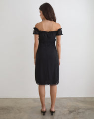 Watimu Midi Dress in Chiffon Black