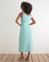 Yelsa Maxi Dress in Chiffon Floral Sequin Turquoise