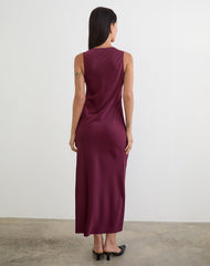 Zarita Satin Maxi Dress in Zinfandel
