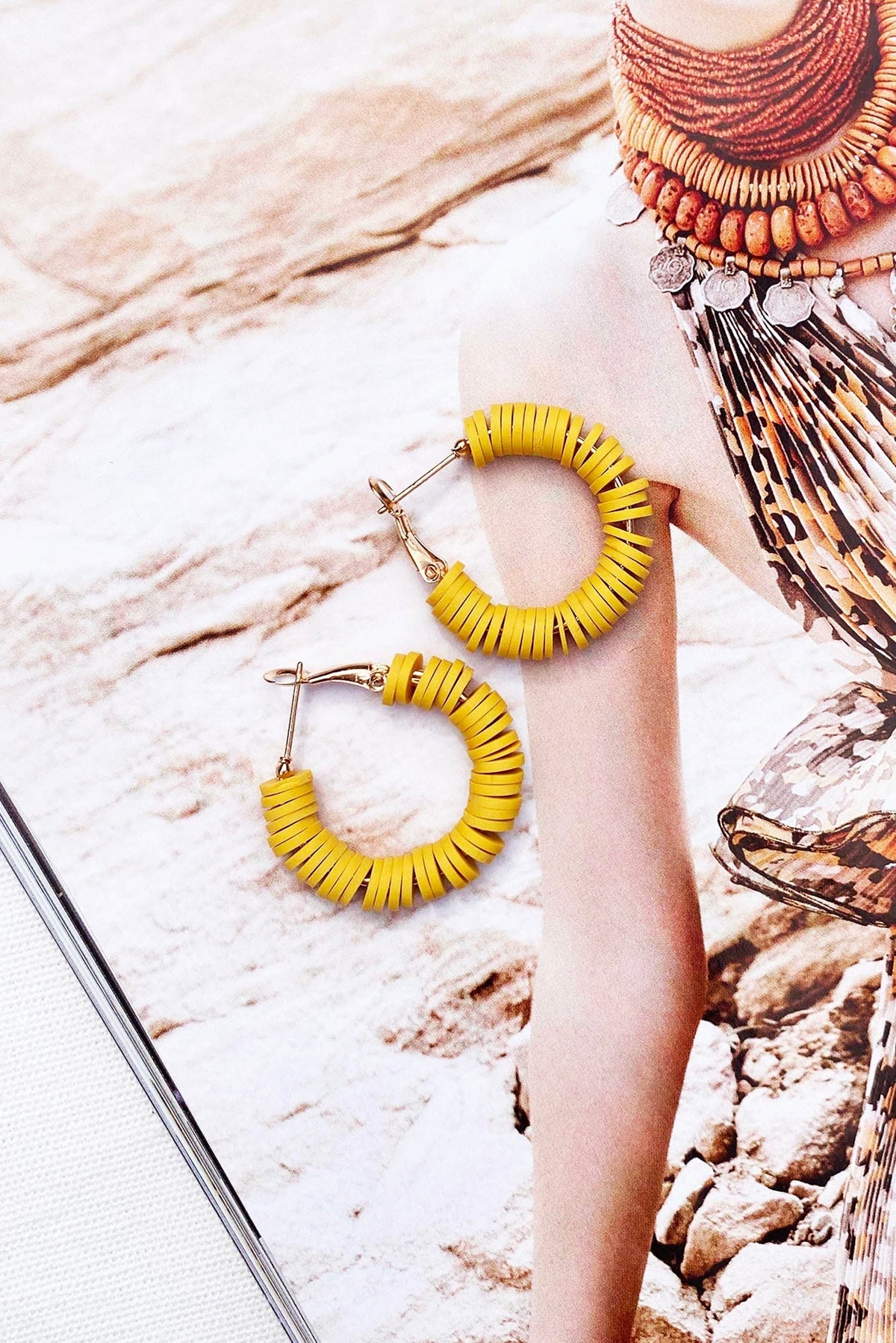 Audrey Hoop Earrings - Mustard