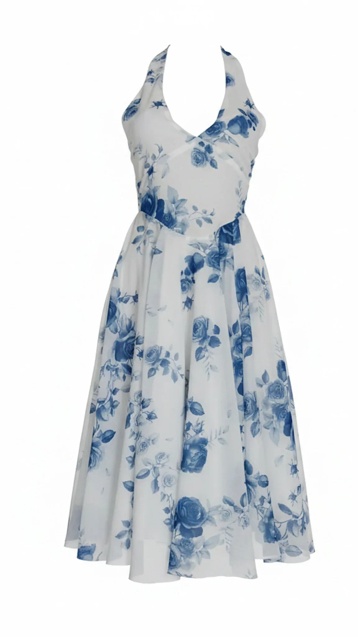 Maribel Floral Halter Midi Dress