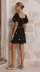 Marissa Mini Dress - Black Polka