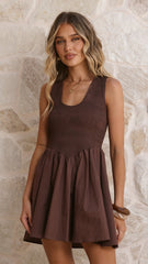 Amira Mini Dress - Chocolate