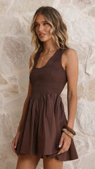 Amira Mini Dress - Chocolate