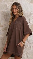 Ilia Denim Mini Dress - Chocolate