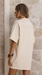 Ilia Denim Mini Dress - Cream