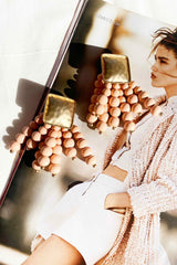 Layla Nude Earrings - Pink