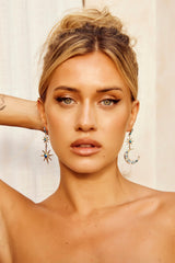 Luna Eclipse Earrings - Gold Blue