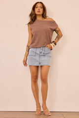 Luxury Lookbook Denim Skirt - Washed Blue