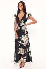 Arella Maxi Dress - Black Floral