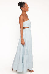 Cadence Strapless Maxi Dress - Blue