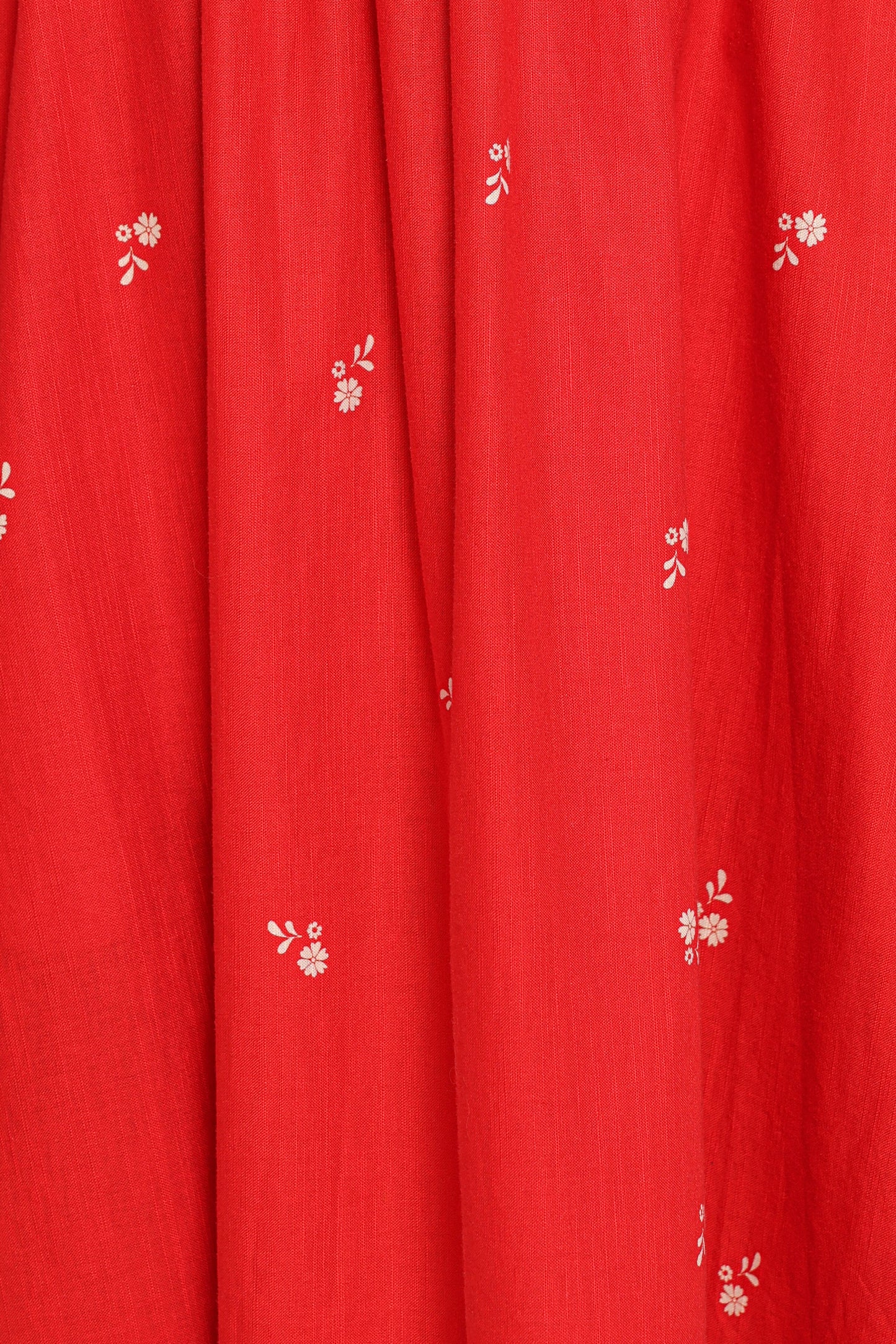 Domenica Shirred Long Sleeve Midi Dress - Red Floral Bandana