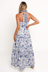 Fernanda Halterneck Maxi Dress - Blue Tropical