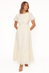 Janice Maxi Dress - Butter Yellow Broderie