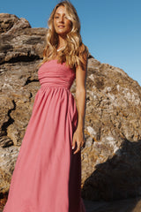 Kayt Strapless Dress - Petal Pink