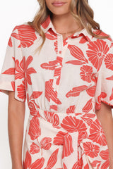 Leyton Mini Dress - Red Floral