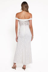 Pascha Off Shoulder Lace Maxi Dress - White