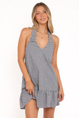 Samson Mini Dress - Navy Gingham