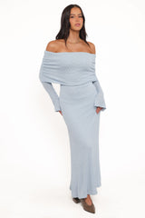 Wilma Off Shoulder Dress - Blue