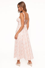 Wisteria Midi Dress - Peach Ditsy Floral