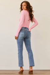 Shelly Wave Knit Top - Pink