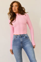Shelly Wave Knit Top - Pink