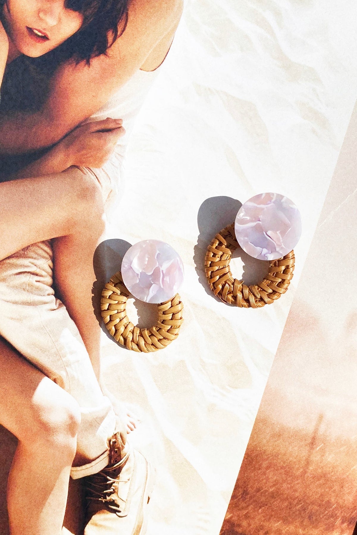 Summer Souvenir Earrings - Pink Purple