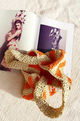 Sunset Stroll Raffia Bag - Orange Beige